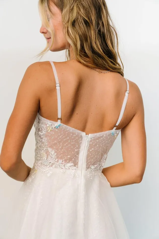 Women Celeste Sparkle Tulle Gown White Pastel Baltic Born Embellished and Sequined Women Celeste Sparkle Tulle Gown White Pastel Baltic Born Embellished and Sequined