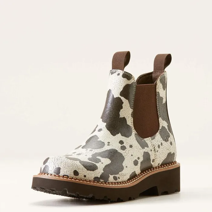 Women Chelsea Boots Ariat Fatbaby Chelsea Western Boot Cow Print