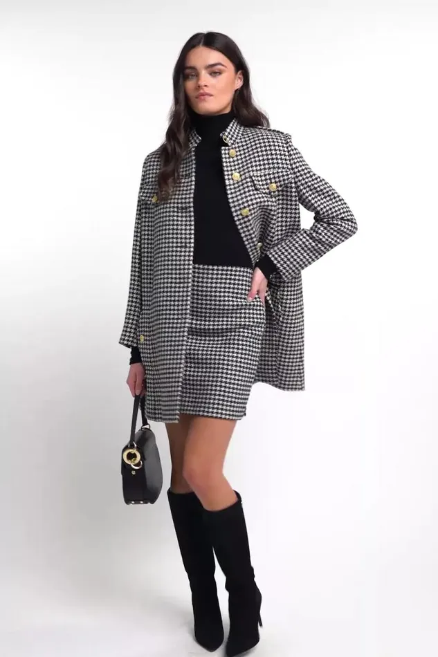 Women Chelsea Skirt Houndstooth Holland Cooper Tailoring Women Chelsea Skirt Houndstooth Holland Cooper Tailoring