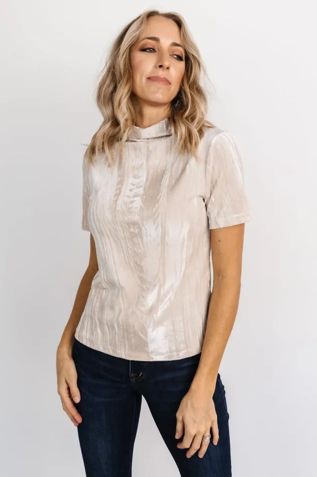 Women Chicago Velvet Top Champagne Baltic Born Blouses and Shirts