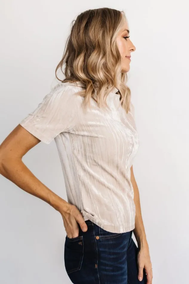 Women Chicago Velvet Top Champagne Baltic Born Blouses and Shirts