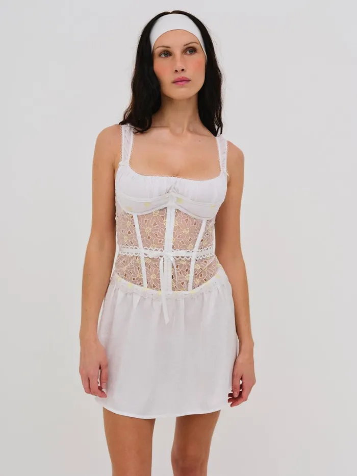 Women Christy Slip Dress White For Love and Lemons Lingerie