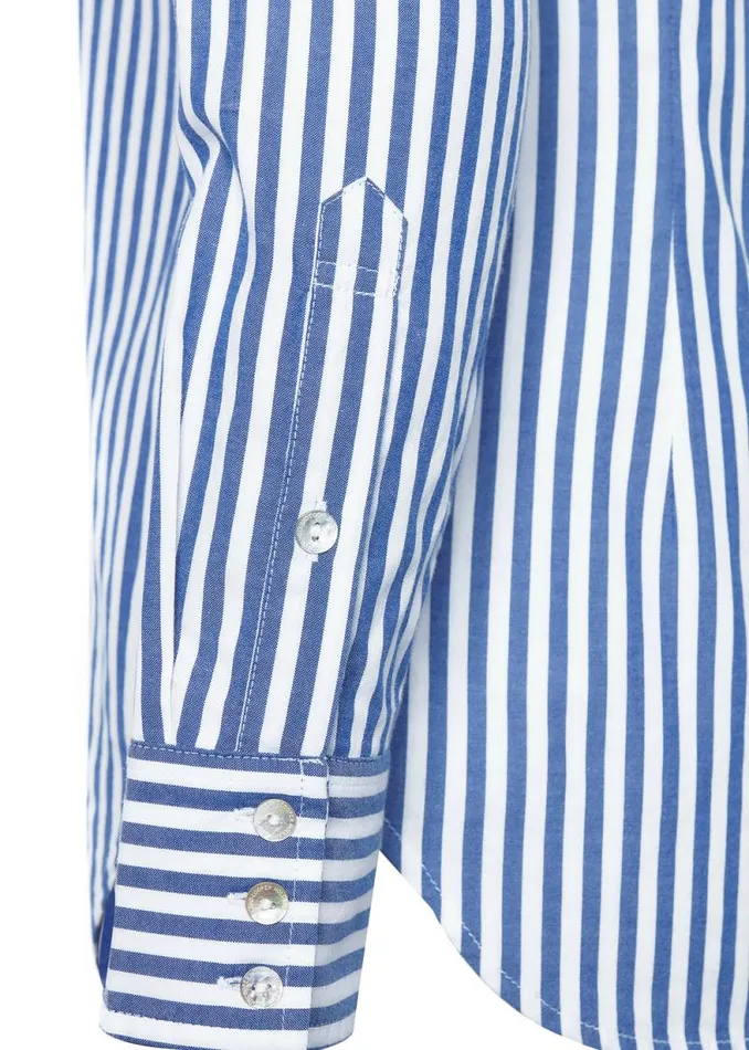 Women Classic Button Down Shirt Navy Stripe Holland Cooper Shirts and Blouses