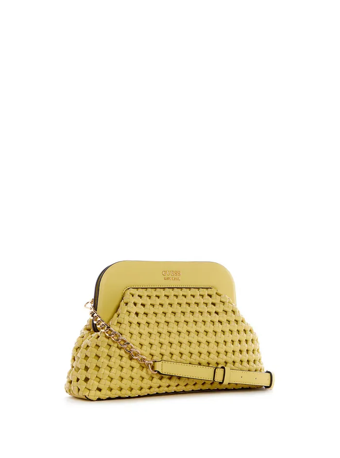 Women Clutches GUESS Lime Yellow Sicilia Frame Clutch Crossbody Bag Women Clutches GUESS Lime Yellow Sicilia Frame Clutch Crossbody Bag
