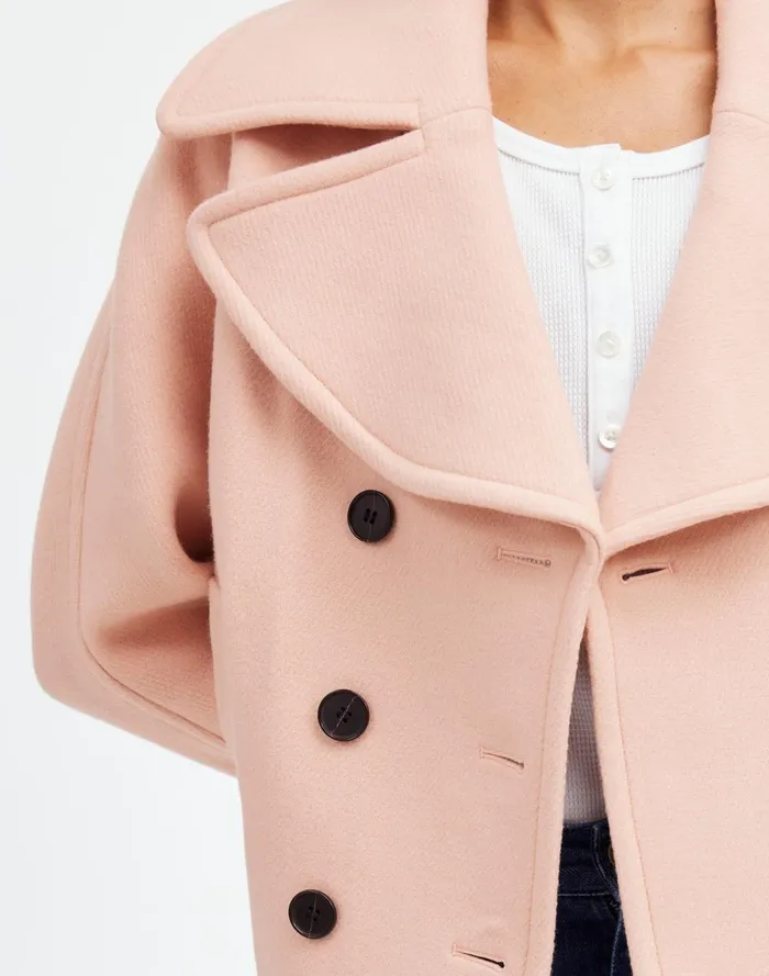 Women Coats Jackets Madewell OversizedCollar Short Peacoat Pale Blush