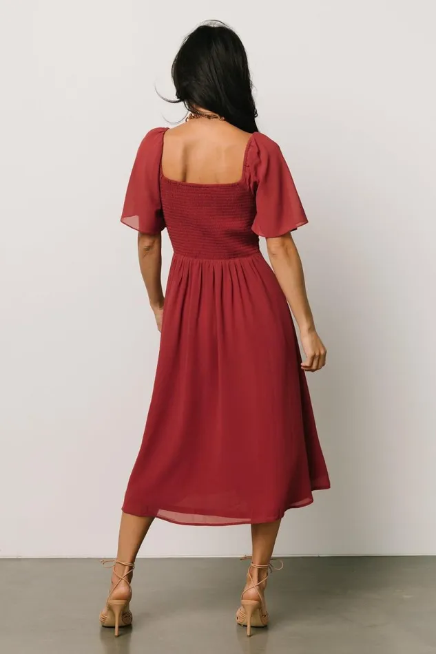 Women Colette Sweetheart Midi Dress Terracotta Baltic Born Midi Dresses Women Colette Sweetheart Midi Dress Terracotta Baltic Born Midi Dresses