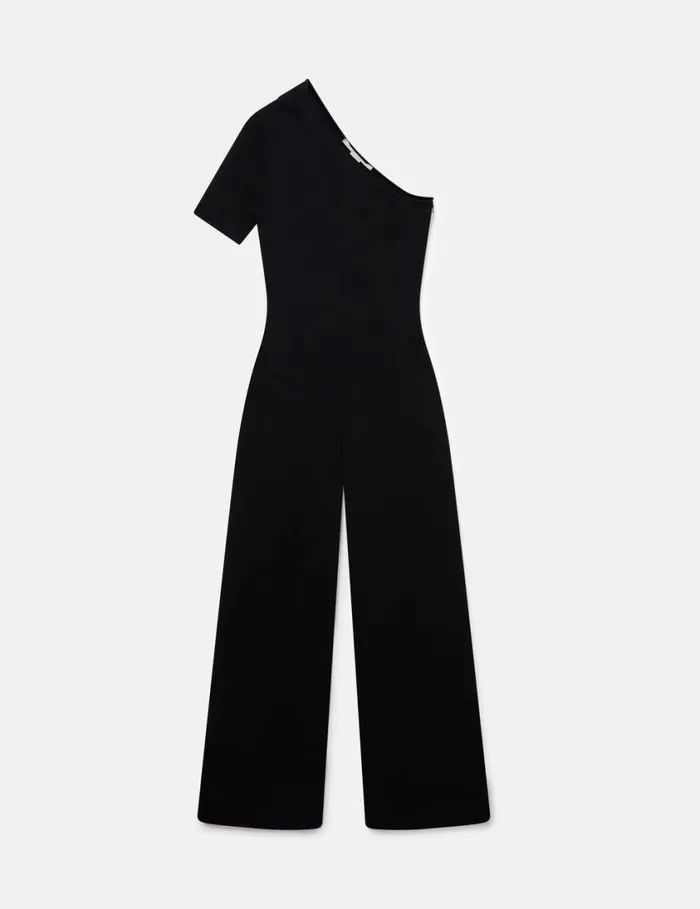 Women Compact Knit OneShoulder Jumpsuit Black Stella McCartney Jumpsuits