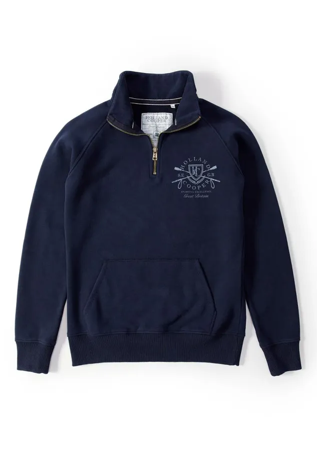 Women Crest Zip Henley Ink Navy Holland Cooper Henley
