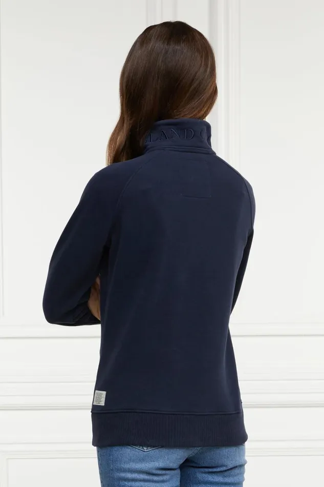 Women Crest Zip Henley Ink Navy Holland Cooper Henley