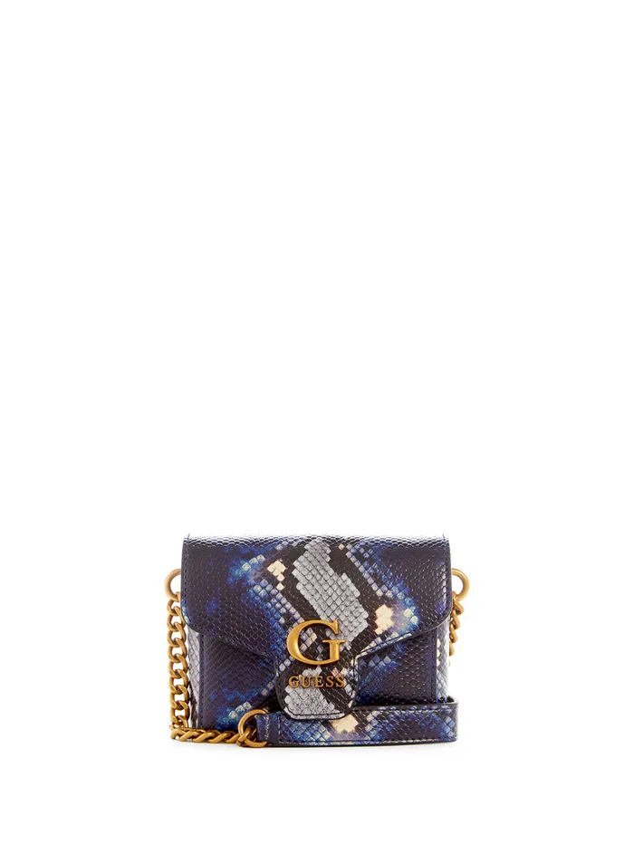 Women Crossbody GUESS Blue Shenny Micro Mini Crossbody Bag