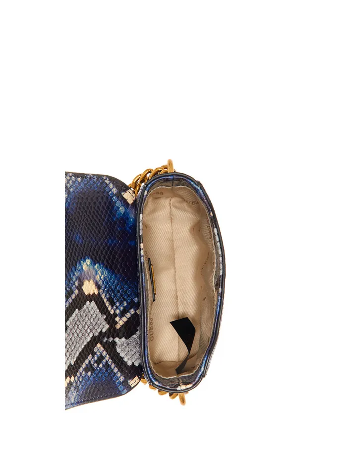 Women Crossbody GUESS Blue Shenny Micro Mini Crossbody Bag