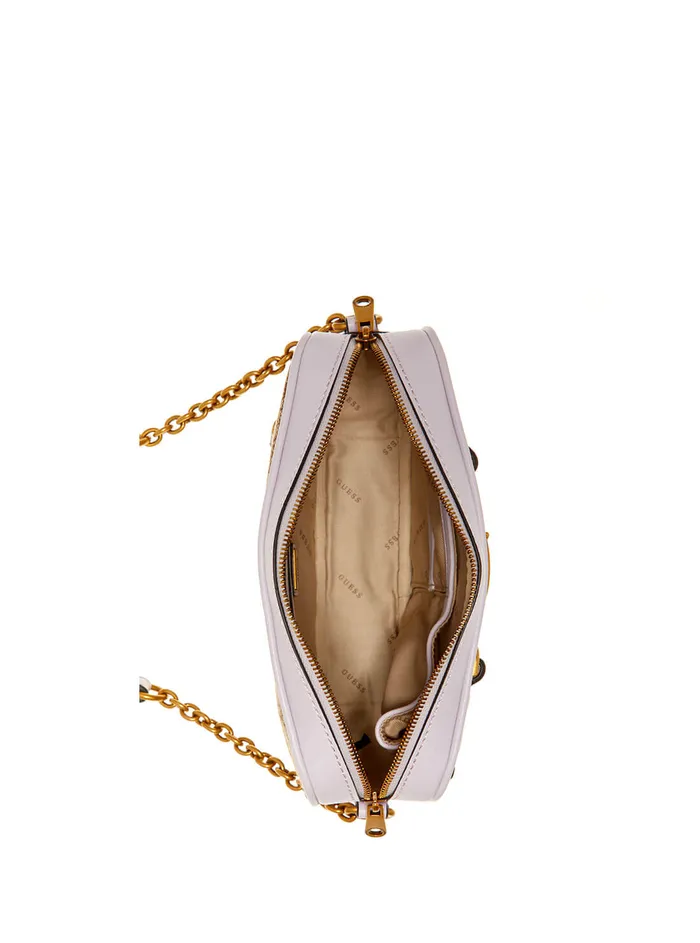 Women Crossbody GUESS Brown Lilac Aviana Crossbody Camera Bag