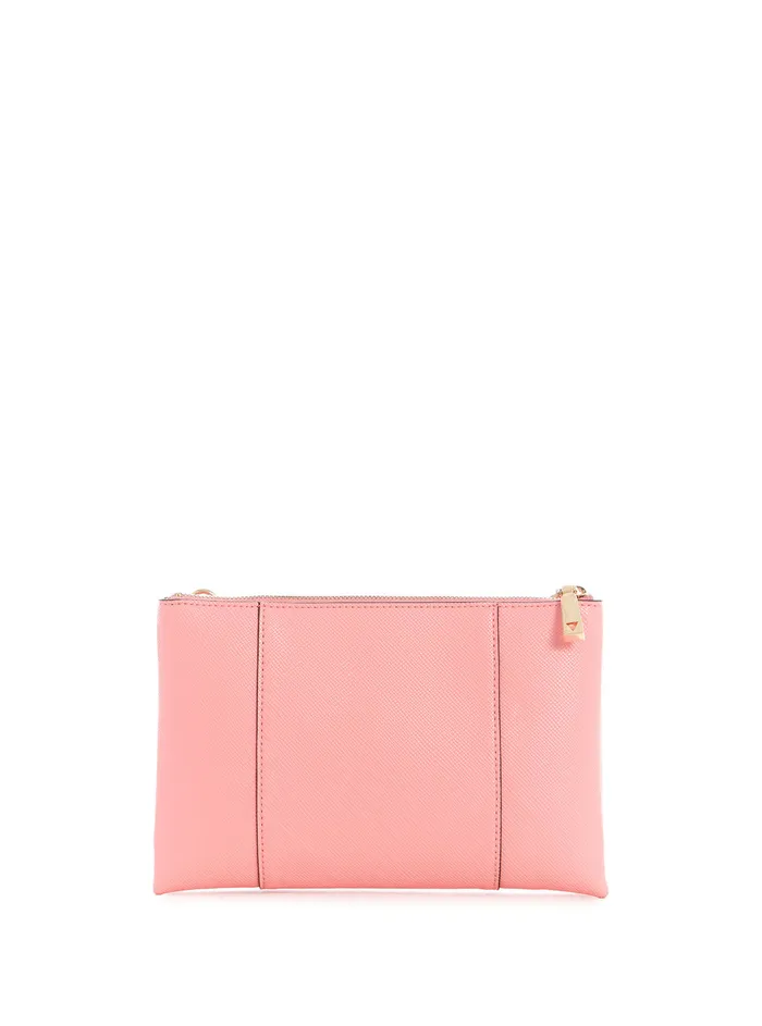 Women Crossbody GUESS Pink Noelle Double Zip Crossbody Bag