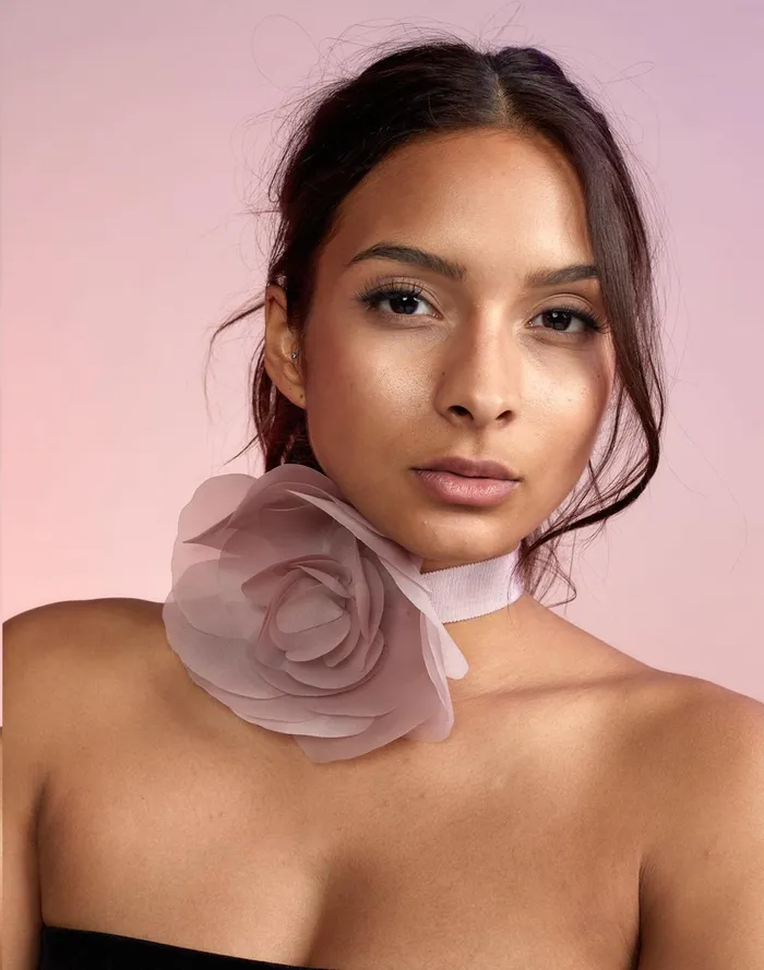 Women Cynthia Rowley Accessories Organza Flower Ties Blush Women Cynthia Rowley Accessories Organza Flower Ties Blush