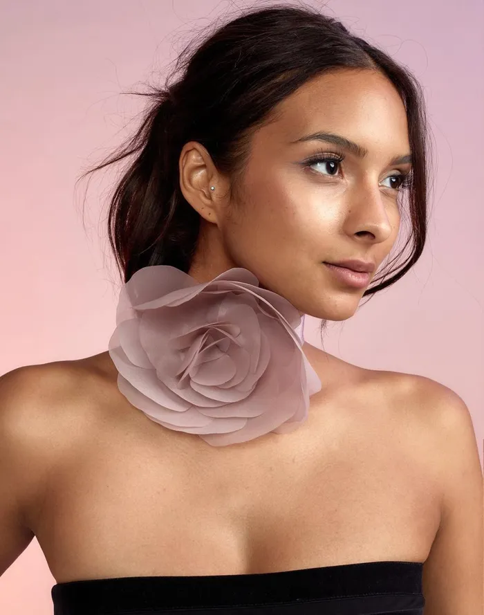 Women Cynthia Rowley Accessories Organza Flower Ties Blush Women Cynthia Rowley Accessories Organza Flower Ties Blush