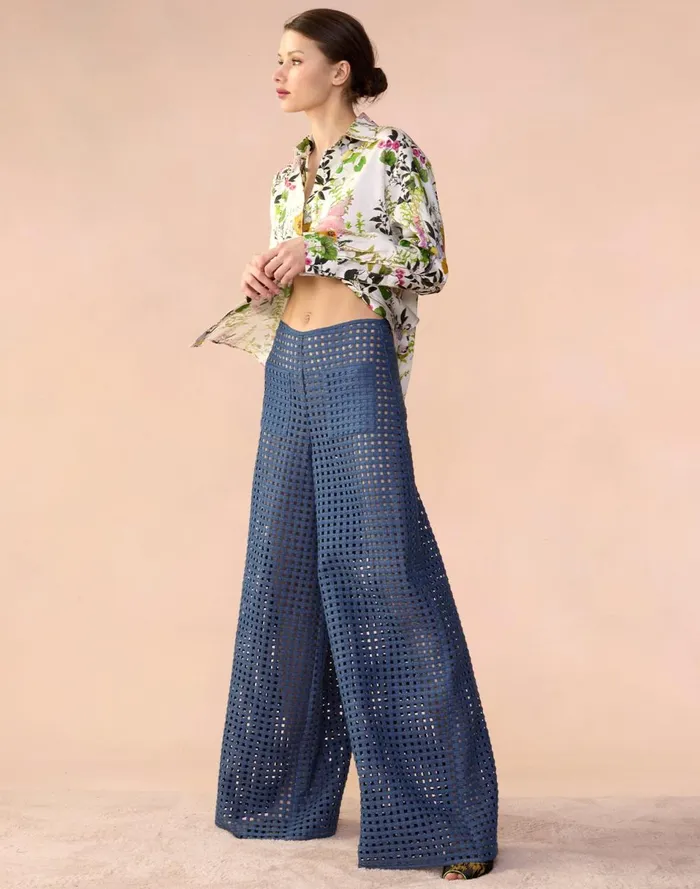 Women Cynthia Rowley Bottoms Birdcage Pants Blue Women Cynthia Rowley Bottoms Birdcage Pants Blue