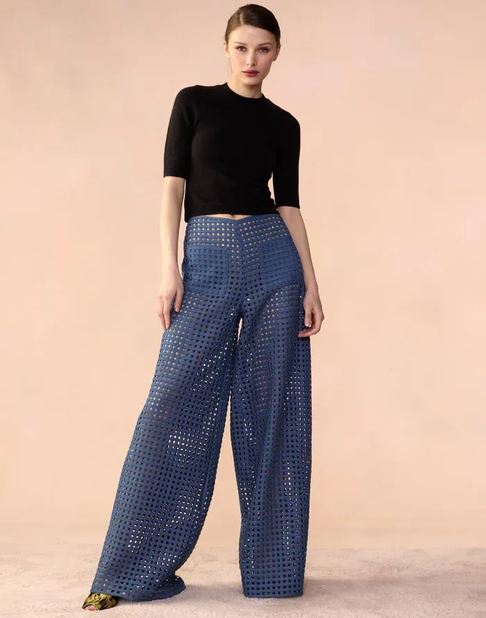 Women Cynthia Rowley Bottoms Birdcage Pants Blue Women Cynthia Rowley Bottoms Birdcage Pants Blue