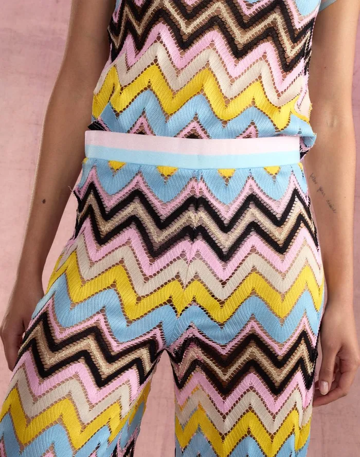 Women Cynthia Rowley Bottoms Zigzag Knit Pants Ylwmt Women Cynthia Rowley Bottoms Zigzag Knit Pants Ylwmt