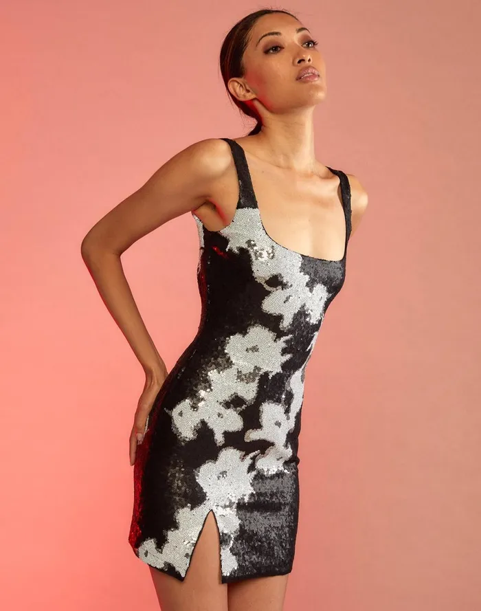 Women Cynthia Rowley Dresses After Hours Sequin Dress Black