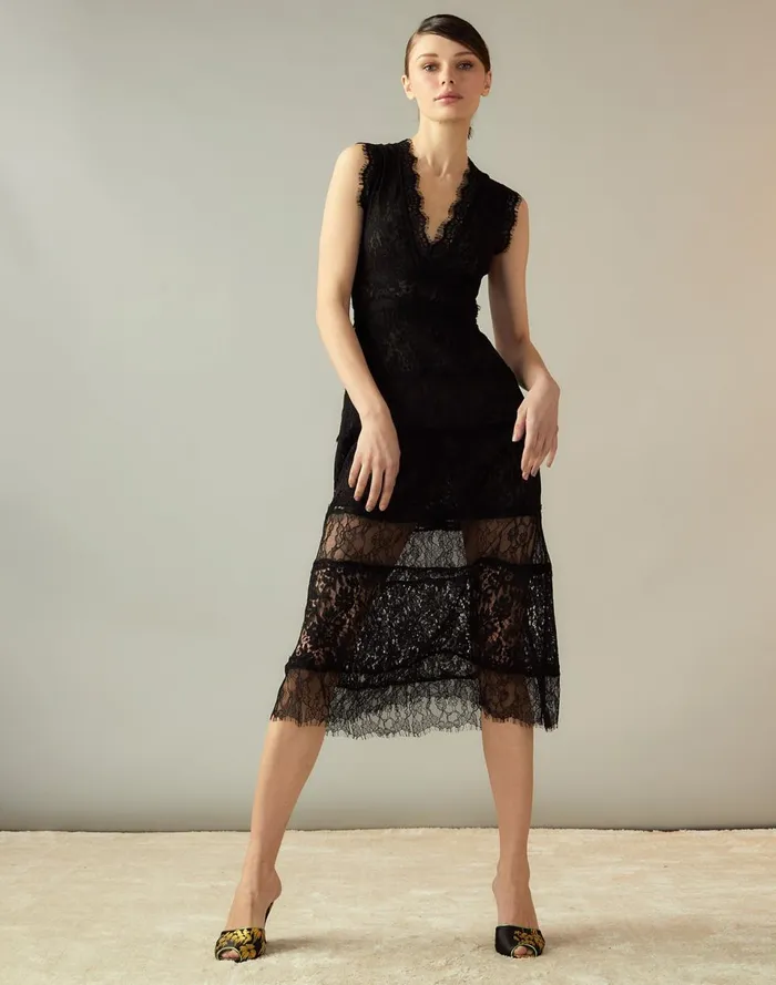 Women Cynthia Rowley Dresses Audrey Lace Dress Black Women Cynthia Rowley Dresses Audrey Lace Dress Black