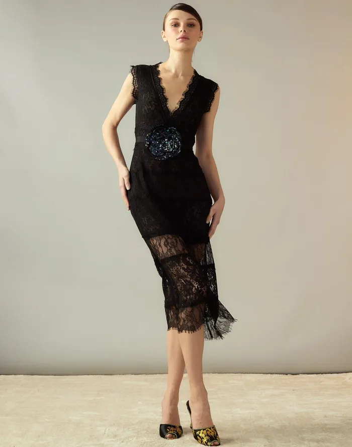 Women Cynthia Rowley Dresses Audrey Lace Dress Black Women Cynthia Rowley Dresses Audrey Lace Dress Black