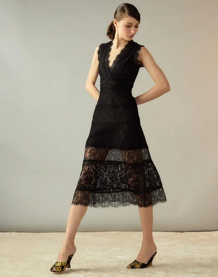 Women Cynthia Rowley Dresses Audrey Lace Dress Black Women Cynthia Rowley Dresses Audrey Lace Dress Black