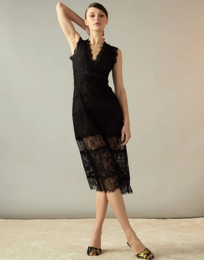 Women Cynthia Rowley Dresses Audrey Lace Dress Black Women Cynthia Rowley Dresses Audrey Lace Dress Black