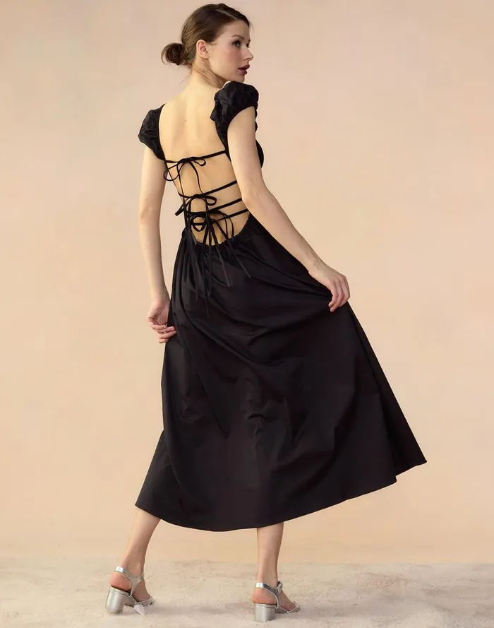 Women Cynthia Rowley Dresses Bodrum Back Tie Dress Black