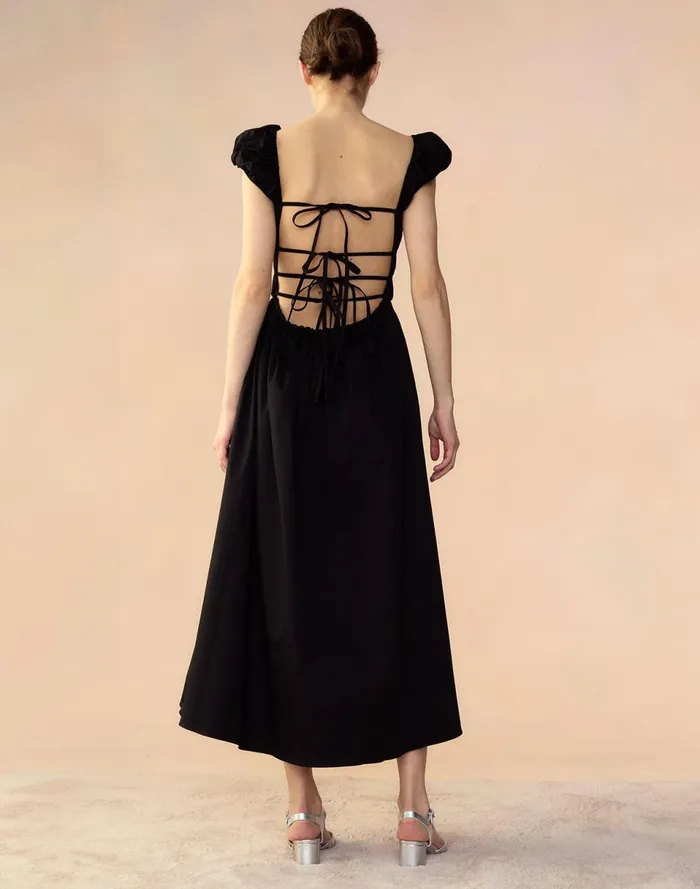 Women Cynthia Rowley Dresses Bodrum Back Tie Dress Black