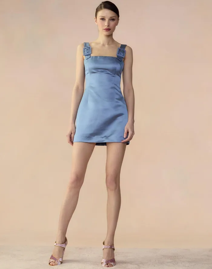 Women Cynthia Rowley Dresses Gigi Satin Dress Gray