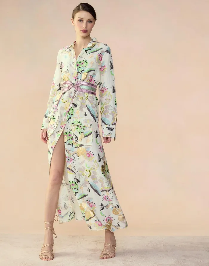 Women Cynthia Rowley Dresses Love Locket Linen Shirt Dress Whtfl