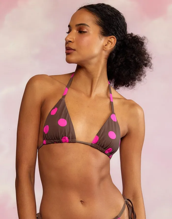 Women Cynthia Rowley Swim Becca String Bikini Top Brwpnk
