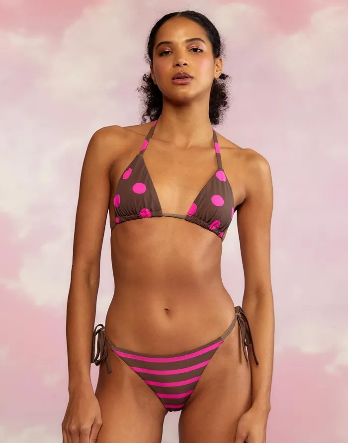 Women Cynthia Rowley Swim Becca String Bikini Top Brwpnk Women Cynthia Rowley Swim Becca String Bikini Top Brwpnk