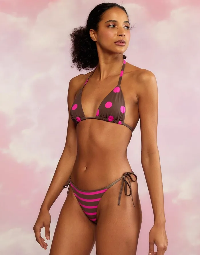 Women Cynthia Rowley Swim Becca String Bikini Top Brwpnk Women Cynthia Rowley Swim Becca String Bikini Top Brwpnk