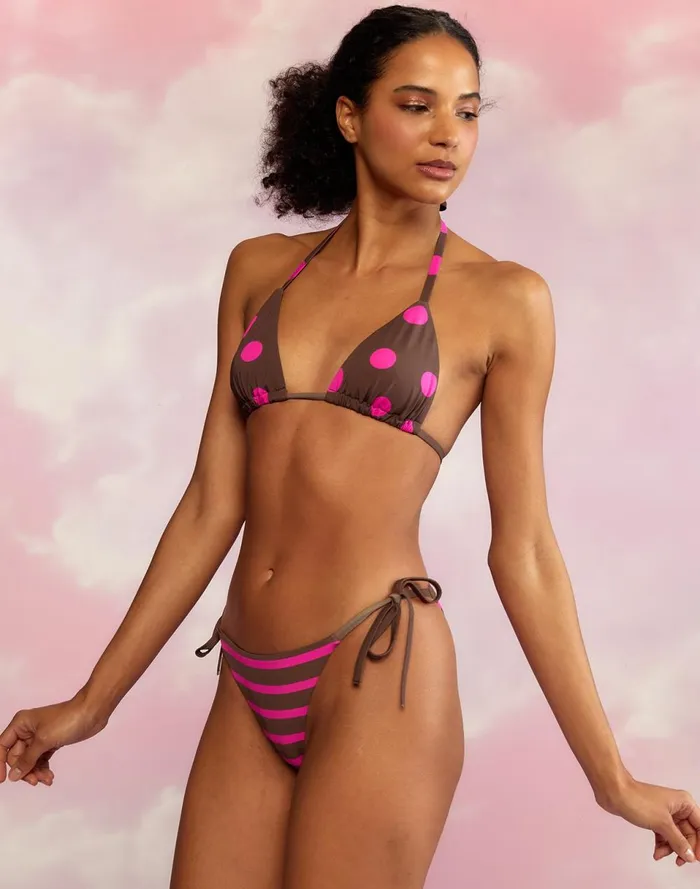 Women Cynthia Rowley Swim Becca String Bikini Top Brwpnk Women Cynthia Rowley Swim Becca String Bikini Top Brwpnk