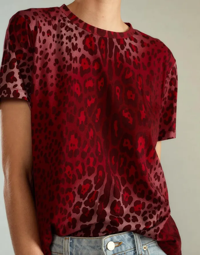 Women Cynthia Rowley Tops Leopard Relax Tee Redleo
