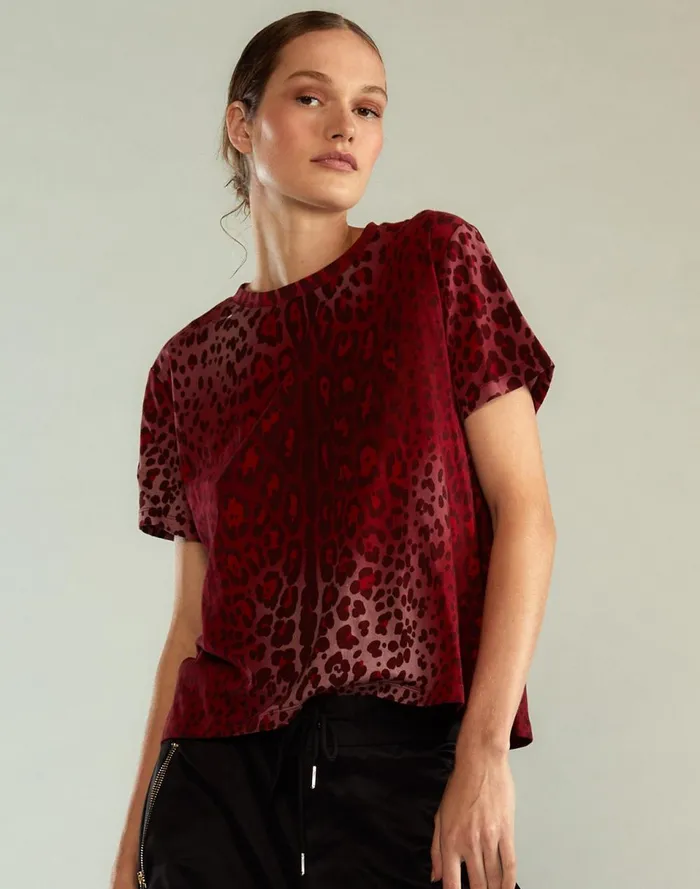 Women Cynthia Rowley Tops Leopard Relax Tee Redleo Women Cynthia Rowley Tops Leopard Relax Tee Redleo