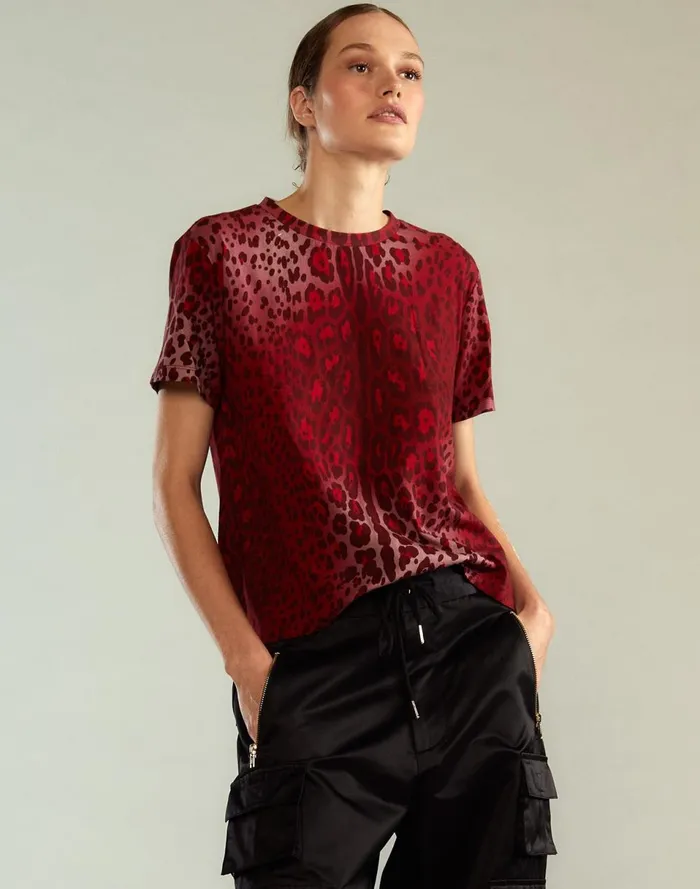 Women Cynthia Rowley Tops Leopard Relax Tee Redleo Women Cynthia Rowley Tops Leopard Relax Tee Redleo
