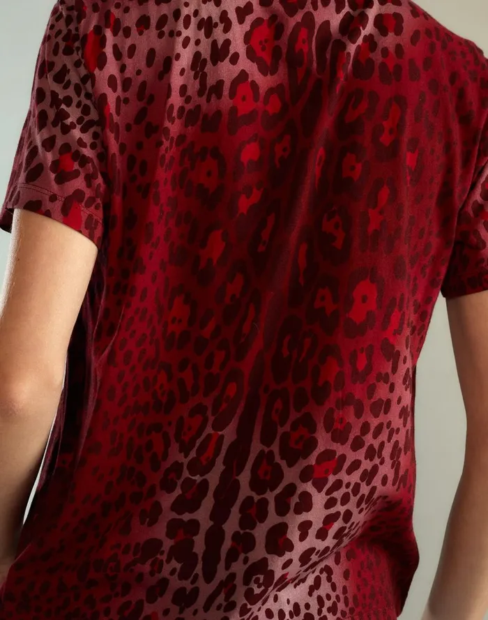 Women Cynthia Rowley Tops Leopard Relax Tee Redleo Women Cynthia Rowley Tops Leopard Relax Tee Redleo