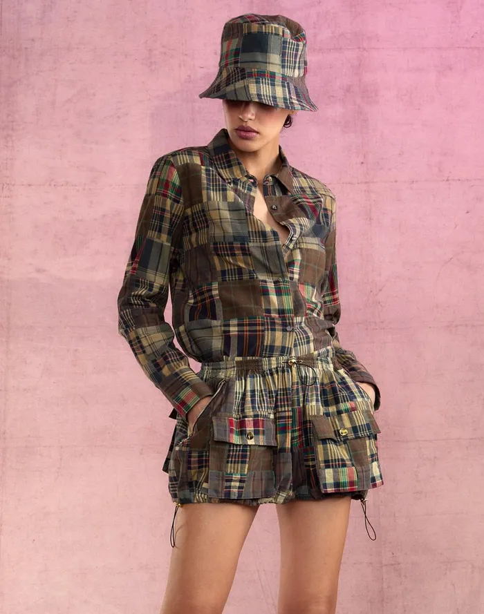 Women Cynthia Rowley Tops Madrid Madras Shirt Plaid Women Cynthia Rowley Tops Madrid Madras Shirt Plaid