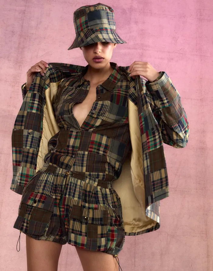 Women Cynthia Rowley Tops Madrid Madras Shirt Plaid Women Cynthia Rowley Tops Madrid Madras Shirt Plaid