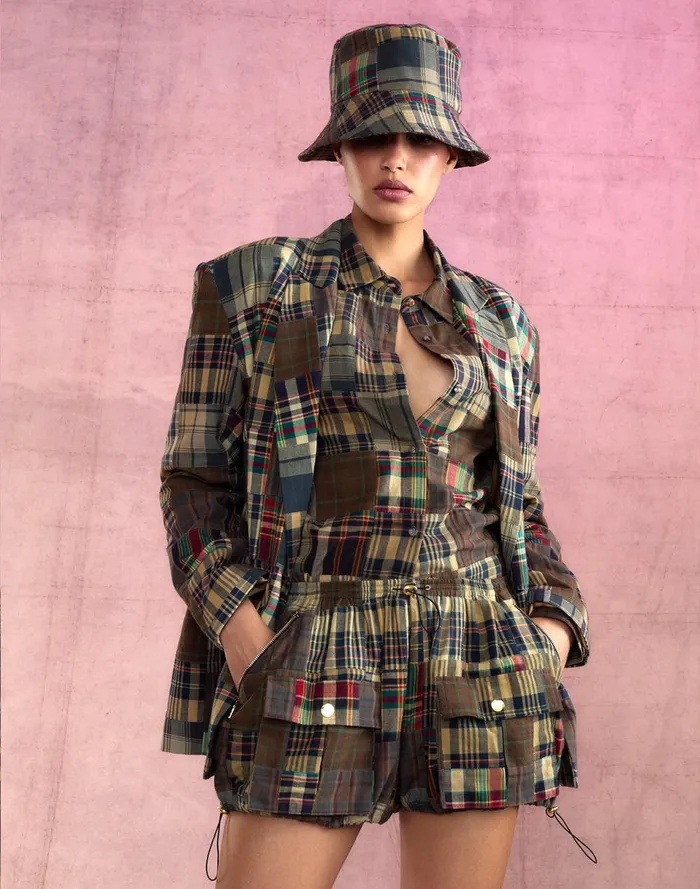 Women Cynthia Rowley Tops Madrid Madras Shirt Plaid Women Cynthia Rowley Tops Madrid Madras Shirt Plaid