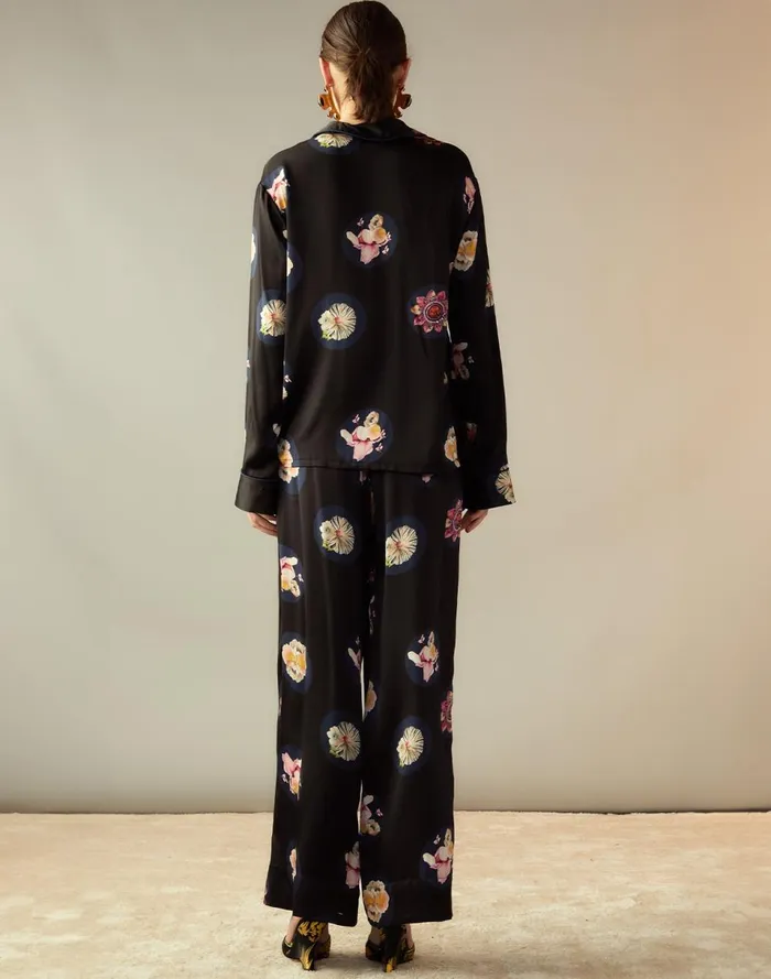 Women Cynthia Rowley Tops Moonlit Petal Blouse Blkfl