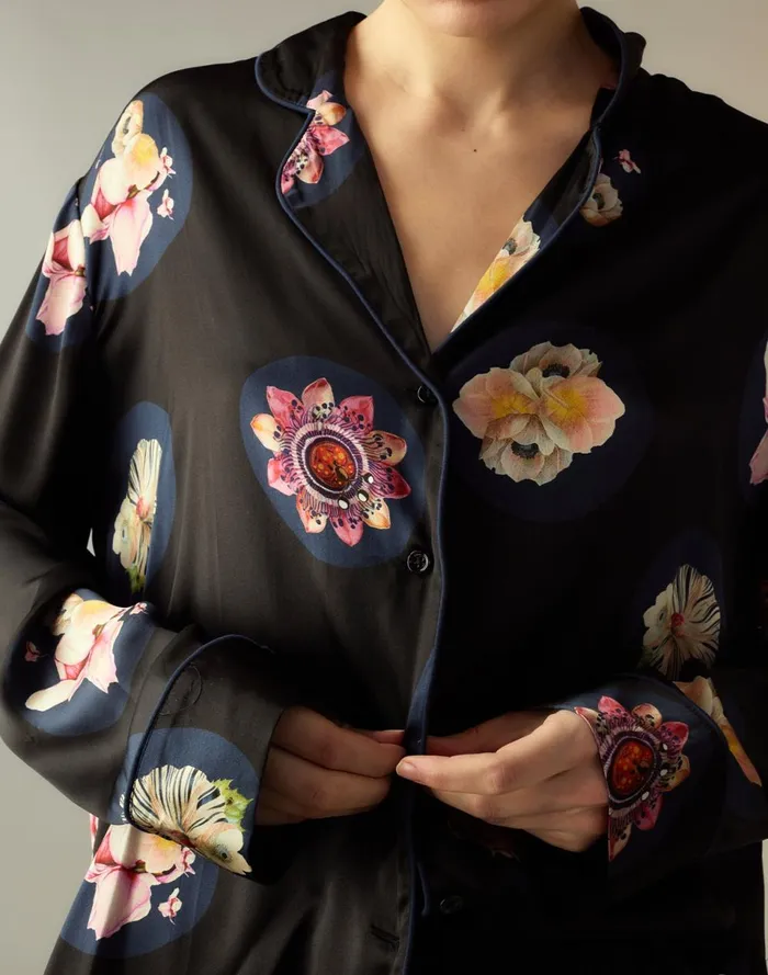 Women Cynthia Rowley Tops Moonlit Petal Blouse Blkfl