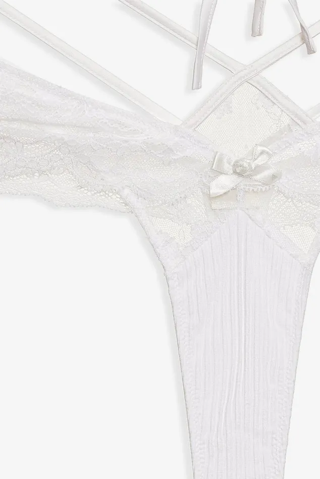 Women Dahlia Thong Panty White For Love and Lemons Lingerie Women Dahlia Thong Panty White For Love and Lemons Lingerie