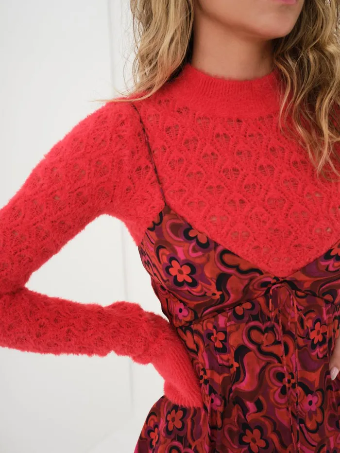 Women Davina Mini Dress Red For Love and Lemons Dresses Women Davina Mini Dress Red For Love and Lemons Dresses