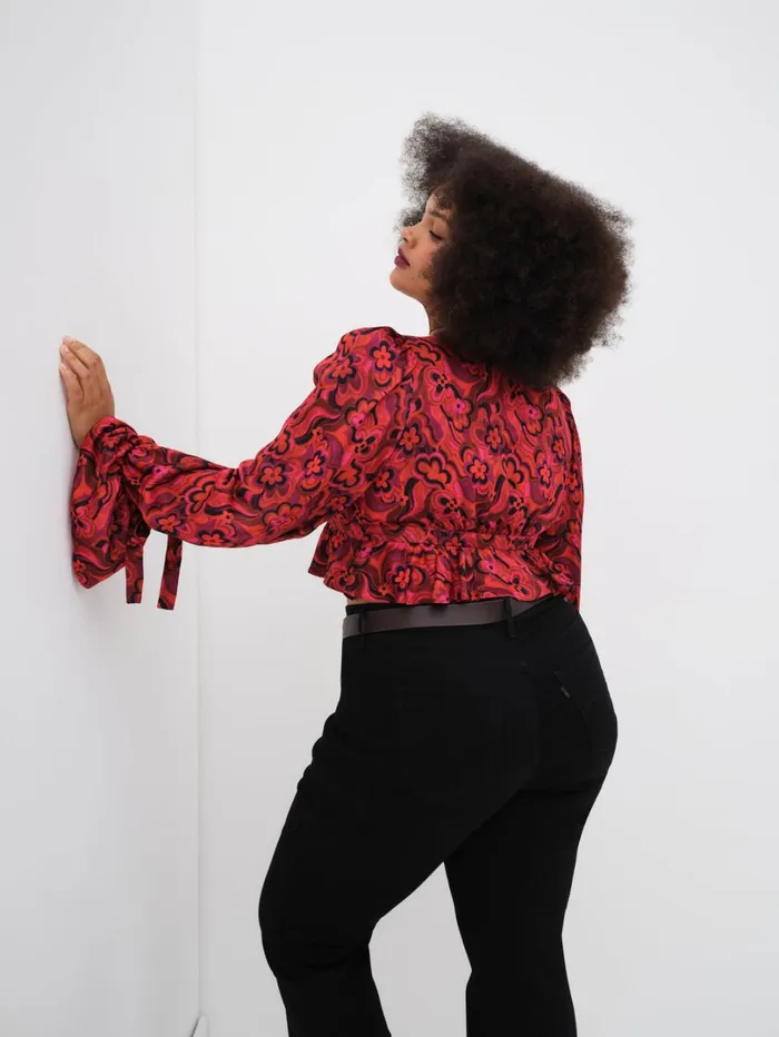 Women Davina Tie Front Blouse Red For Love and Lemons Tops