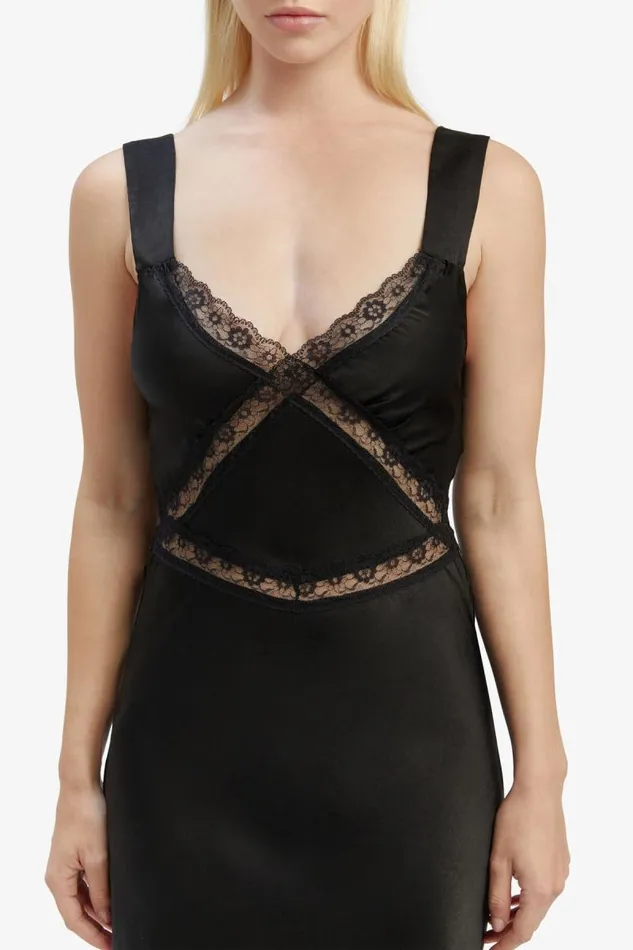 Women Day To Night Dresses Bardot Emory Lace Slip Dress In Black Black Women Day To Night Dresses Bardot Emory Lace Slip Dress In Black Black