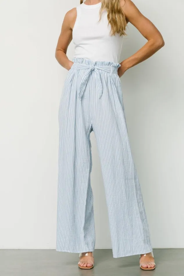 Women Delphi Wide Leg Pants Blue Stripe Baltic Born Pants Women Delphi Wide Leg Pants Blue Stripe Baltic Born Pants