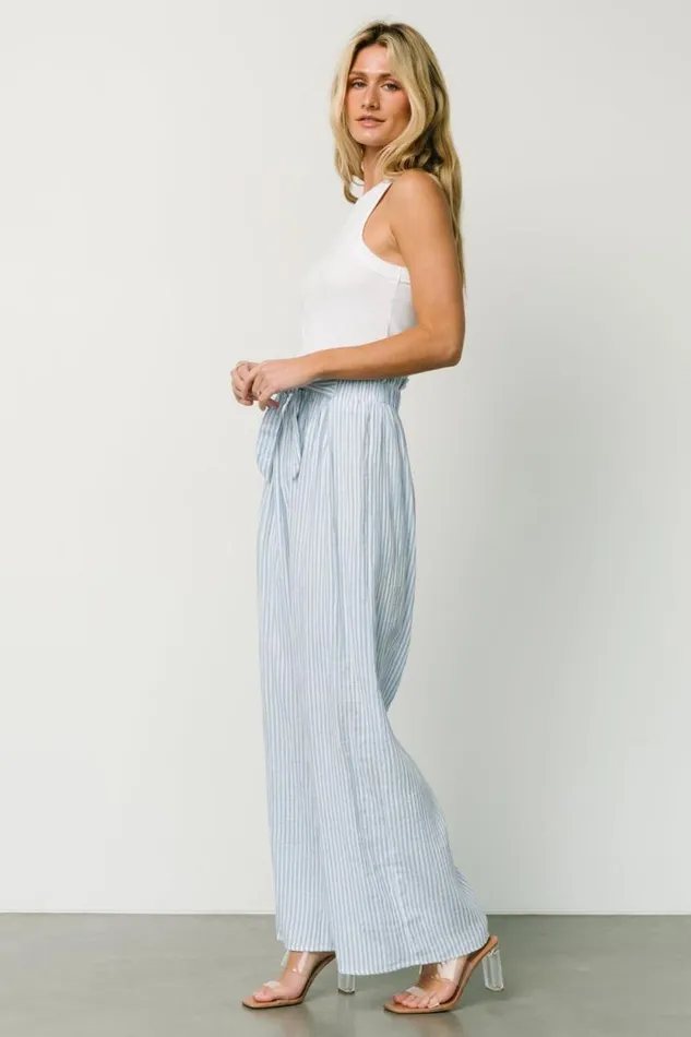 Women Delphi Wide Leg Pants Blue Stripe Baltic Born Pants Women Delphi Wide Leg Pants Blue Stripe Baltic Born Pants